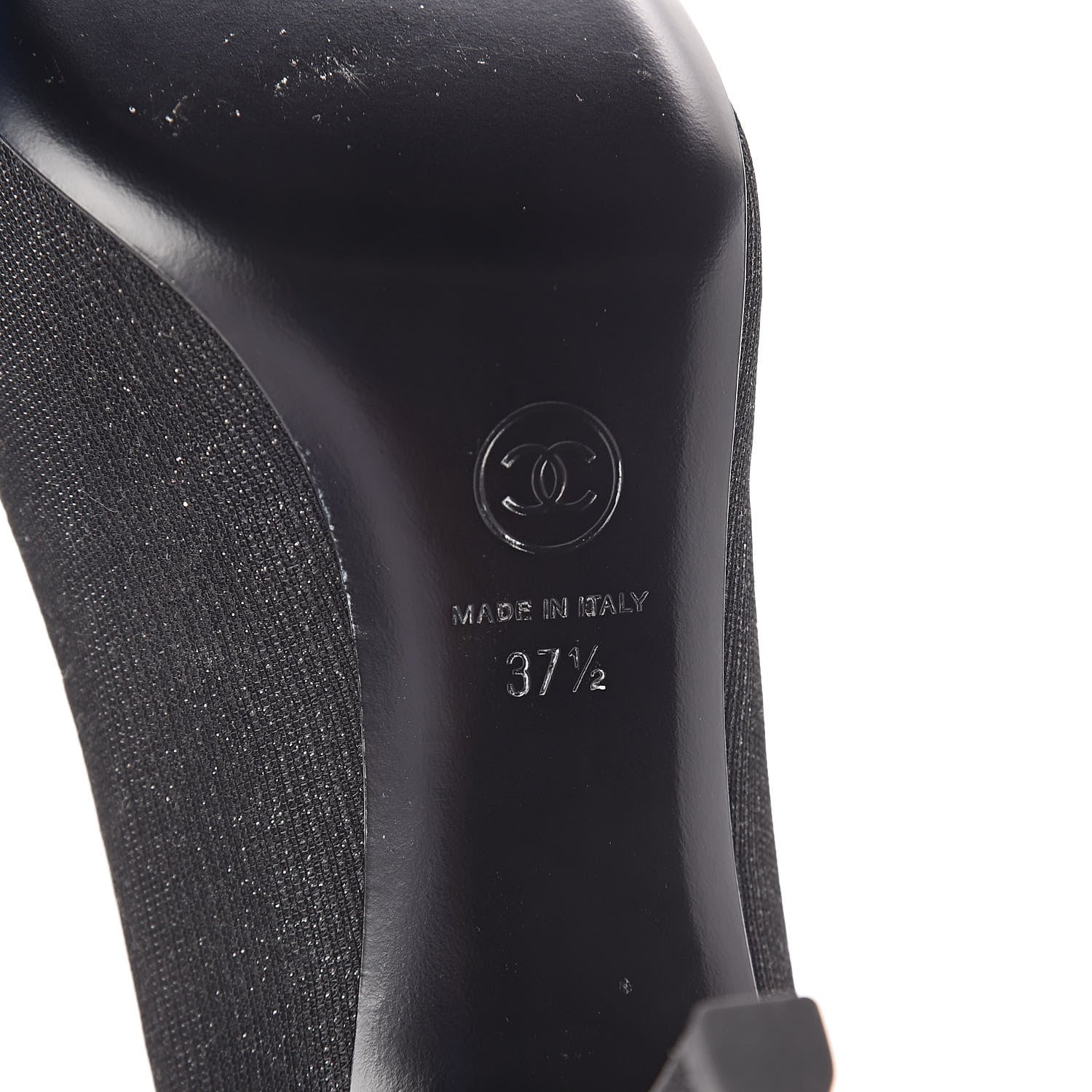 Chanel Fantasy Fabric Grosgrain Cap Toe Pumps 37.5 Black 6 of 8