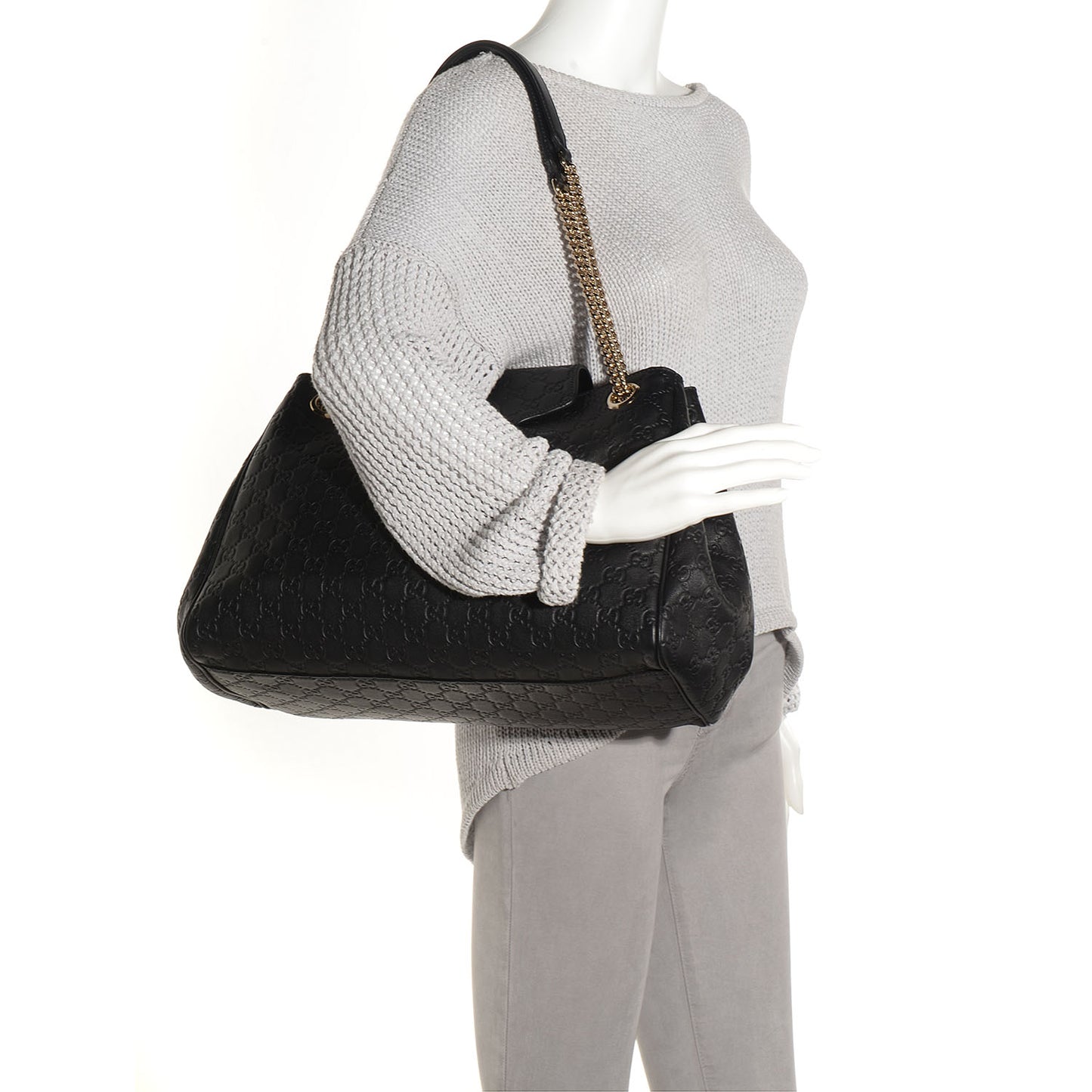 Guccissima Medium Emily Shoulder Bag Black