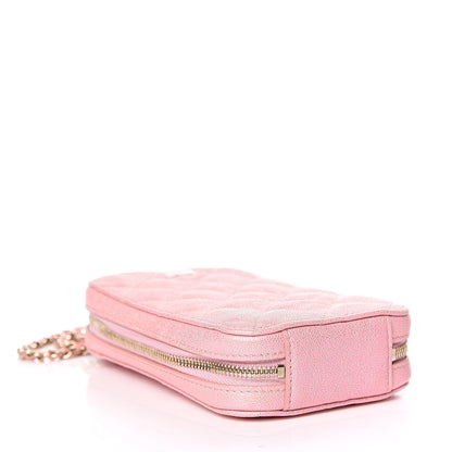 Chanel Iridescent Caviar Quilted Classic Clutch With Chain Pink 4 of 10