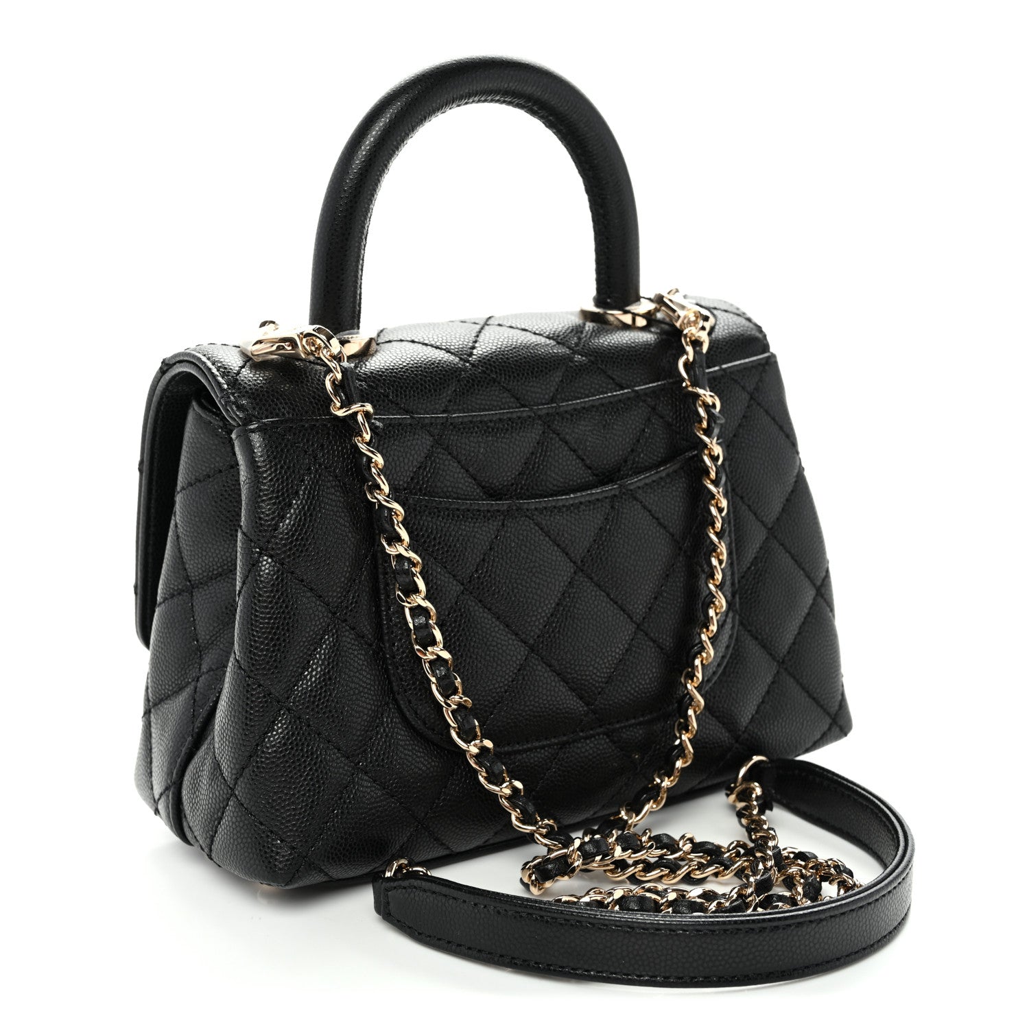 Chanel Caviar Quilted Extra Mini Coco Handle Flap Black 3 of 9