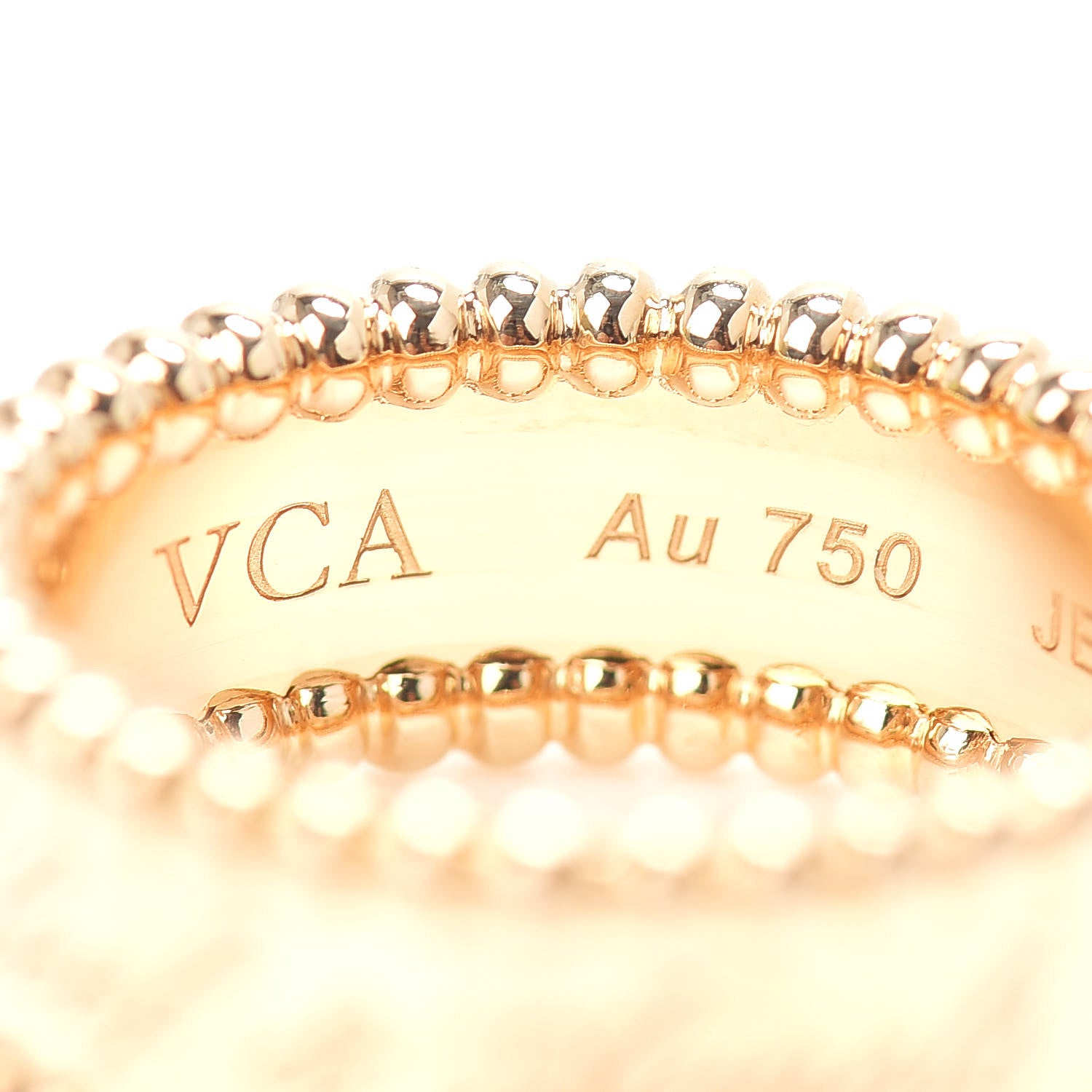 Van Cleef & Arpels 18K Yellow Gold Perlee Signature Ring 52 6 4 of 5