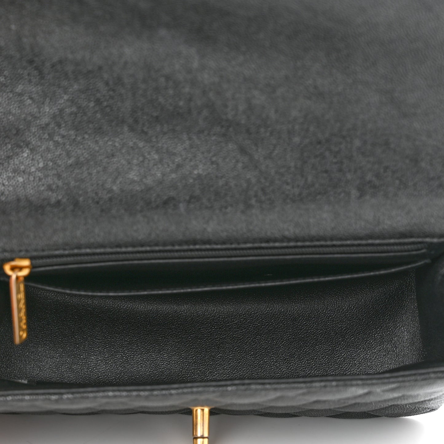 Caviar Quilted Mini Top Handle Rectangular Flap Black