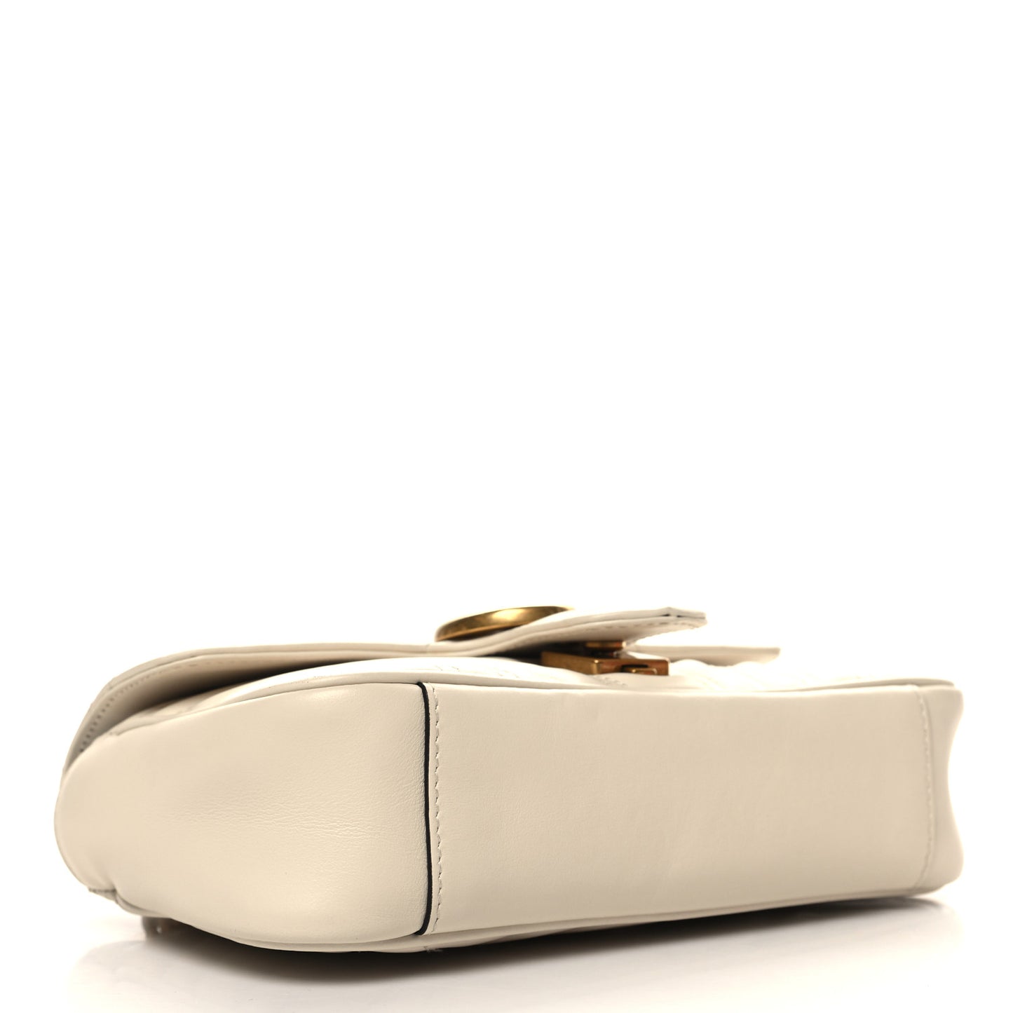 Calfskin Matelasse Mini GG Marmont Shoulder Bag White