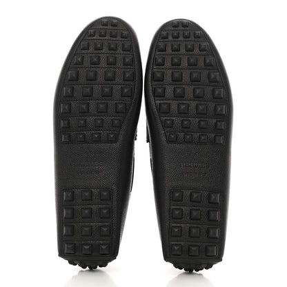 Hermes Epsom Mens Irving Driving Moccasin Loafers 41 Black 5 of 9