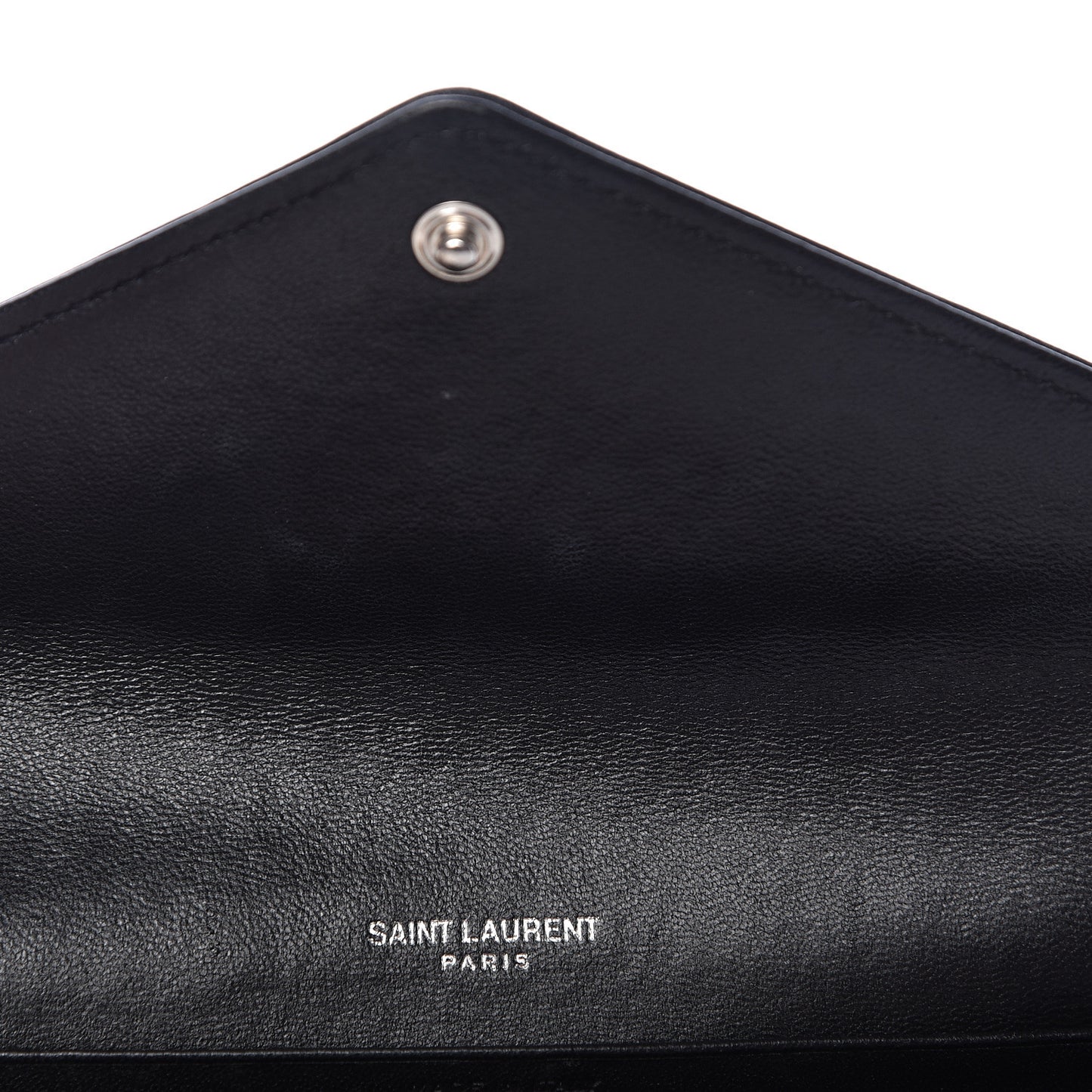 Lambskin Y Quilted Monogram Large Loulou Flap Wallet Black