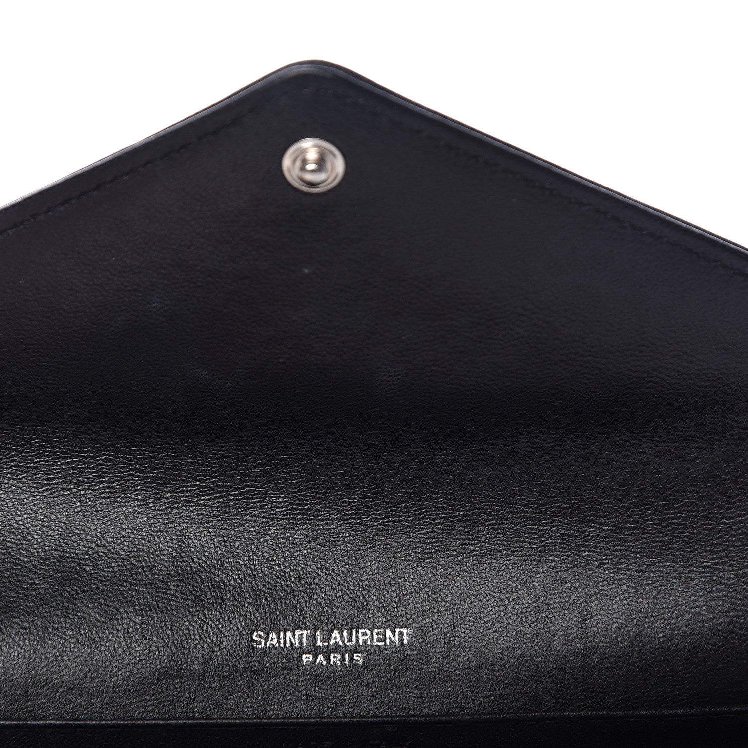 Saint Laurent Lambskin Y Quilted Monogram Large Loulou Flap Wallet Black 12 of 13