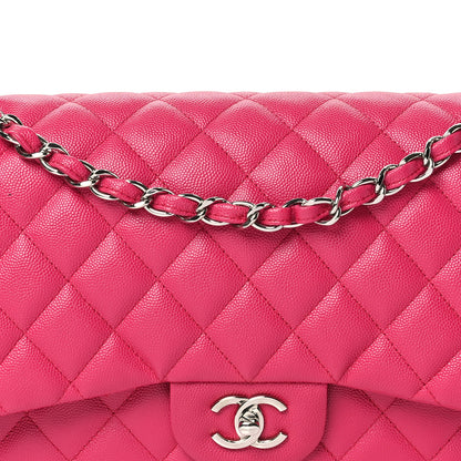 Chanel Caviar Quilted Jumbo Double Flap Dark Pink 8 of 10