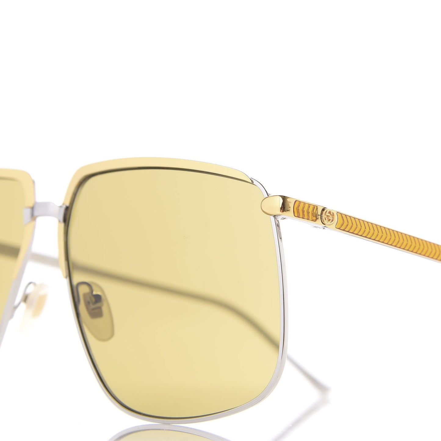 Metal Aviator Sunglasses GG0365S Silver Yellow