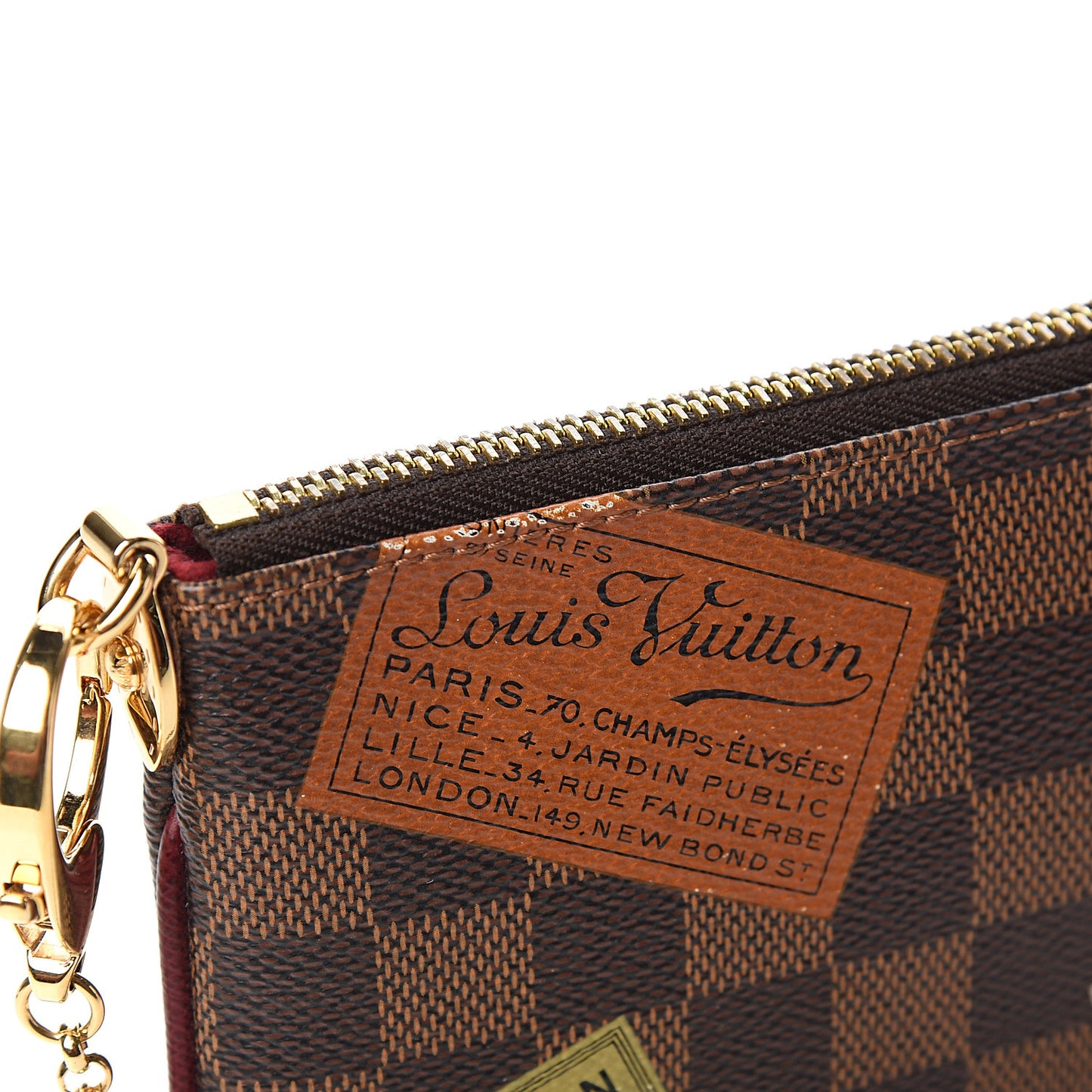 Damier Ebene Trunks Labels Pochette Milla MM