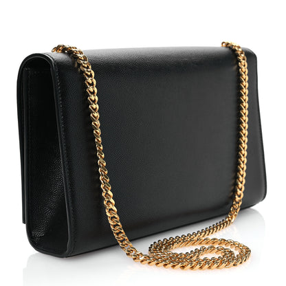 Saint Laurent Grain De Poudre Medium Classic Monogram Kate Tassel Satchel Black 3 of 12