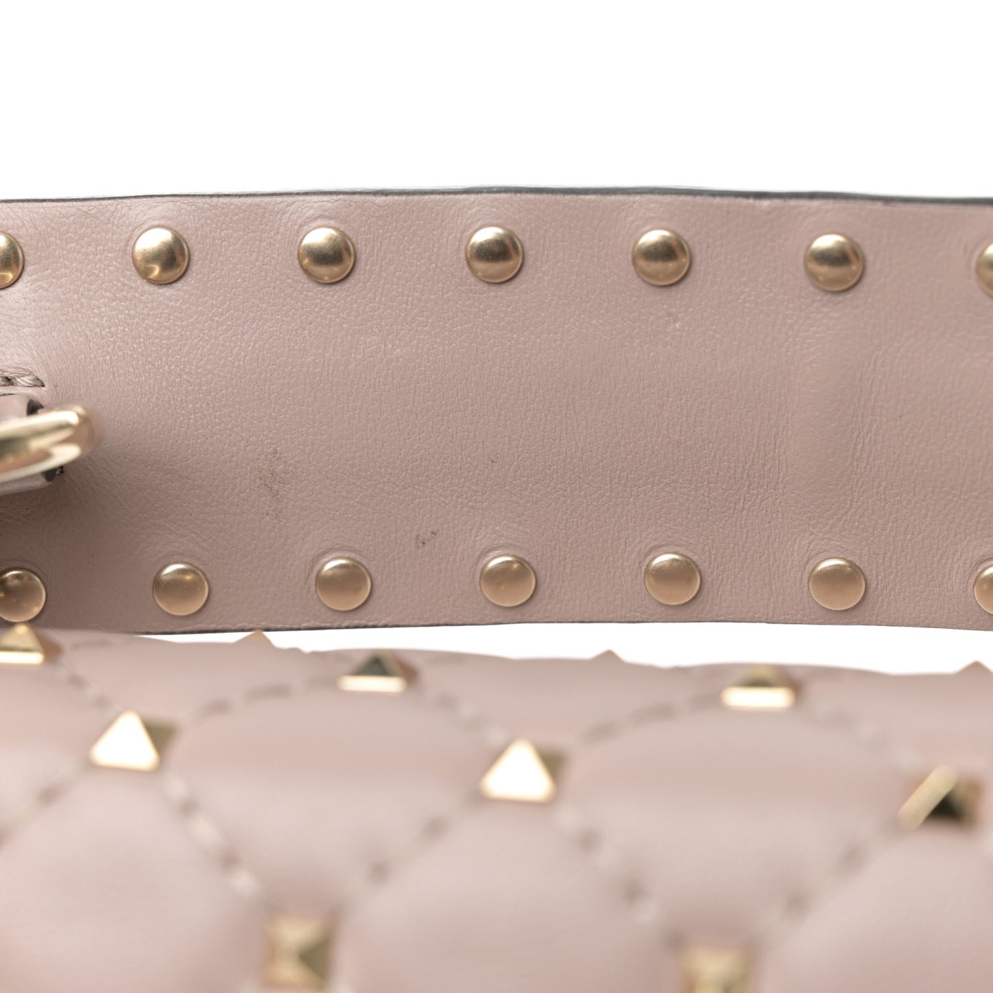 Lambskin Medium Rockstud Spike Shoulder Bag Poudre
