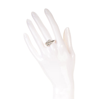 David Yurman Sterling Silver Pave Diamond 10mm Willow Open Single Row Ring 54 7 2 of 4