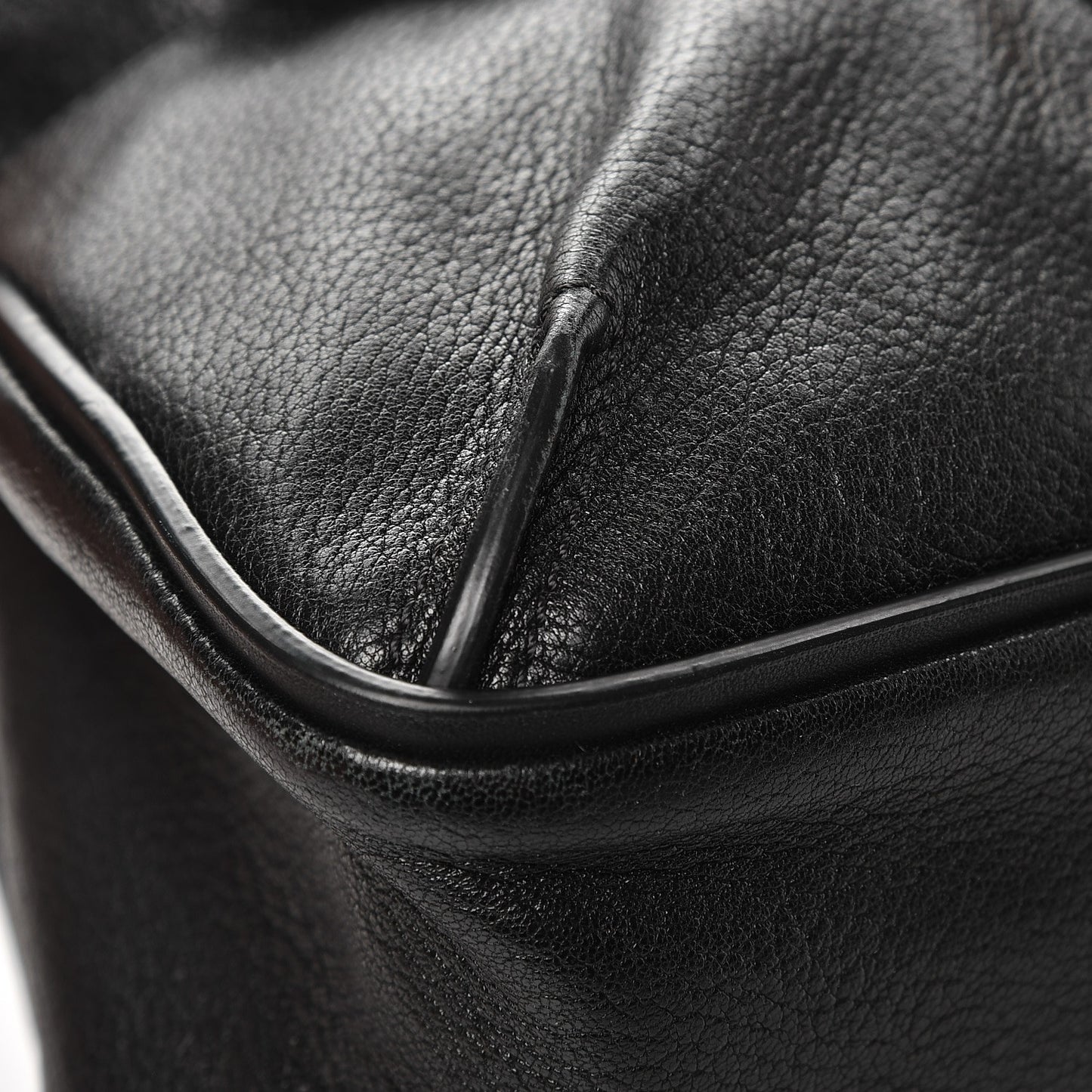 Grained Lambskin Calfskin Medium Lexa Shoulder Bag Black
