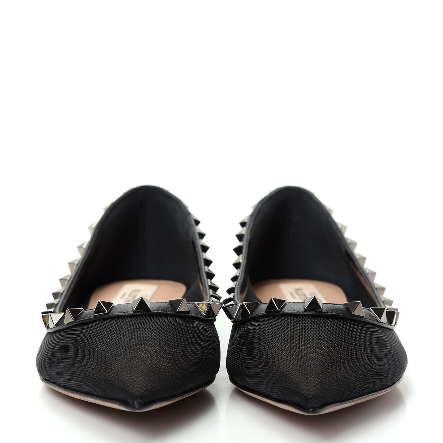 Mesh Rockstud Ballerina Flats 37.5 Black