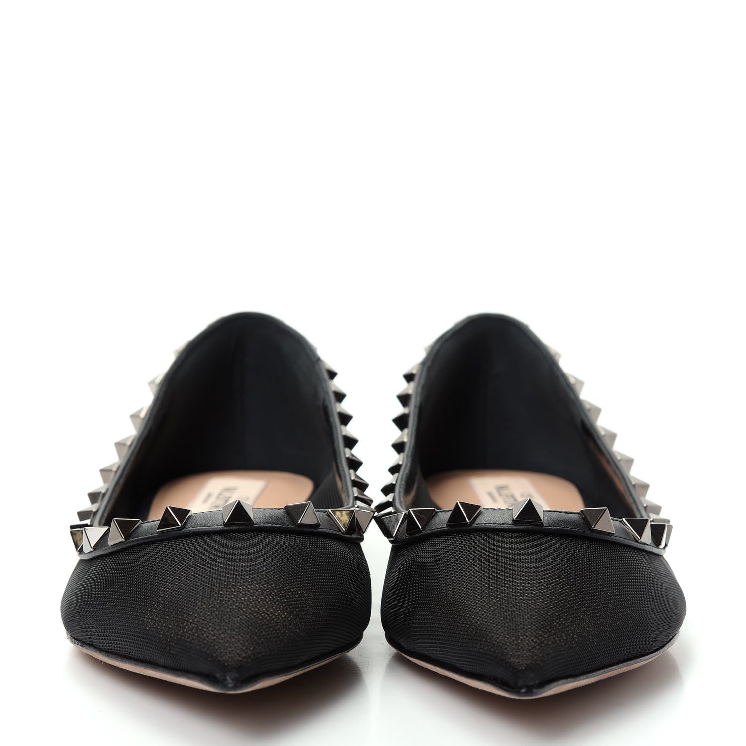 Valentino Garavani Mesh Rockstud Ballerina Flats 37.5 Black 2 of 10
