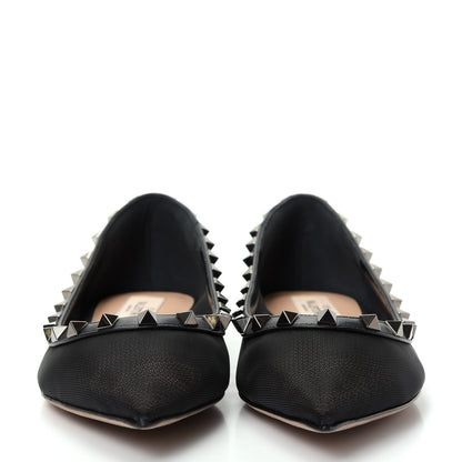 Valentino Garavani Mesh Rockstud Ballerina Flats 37.5 Black 2 of 10