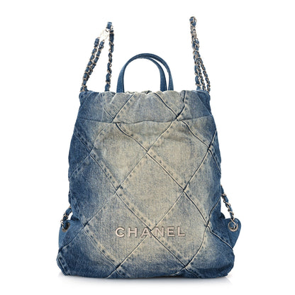 Chanel Denim Quilted Chanel 22 Backpack Blue 1 of 10