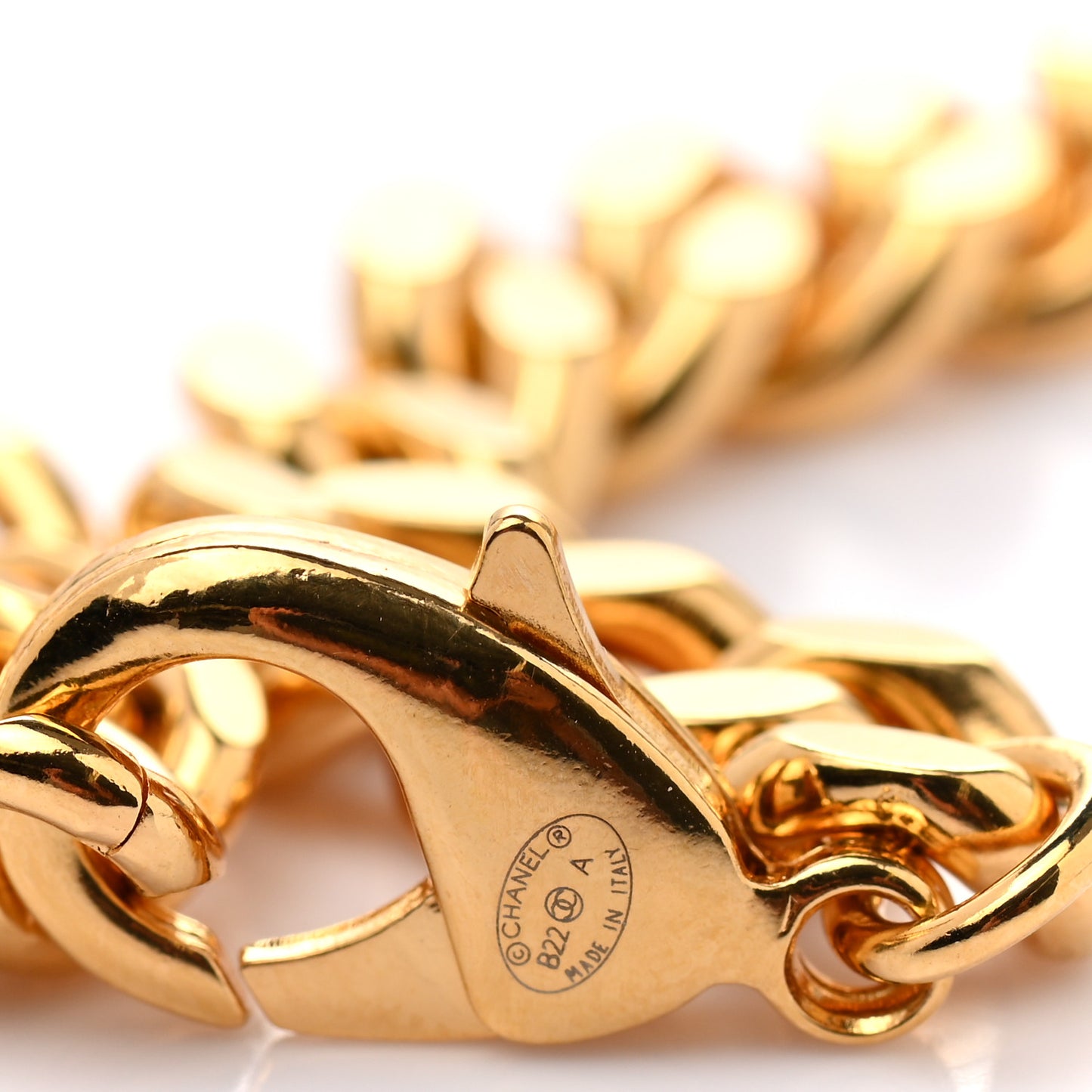 Metal Chain Link CC Rue Cambon Choker Necklace Gold
