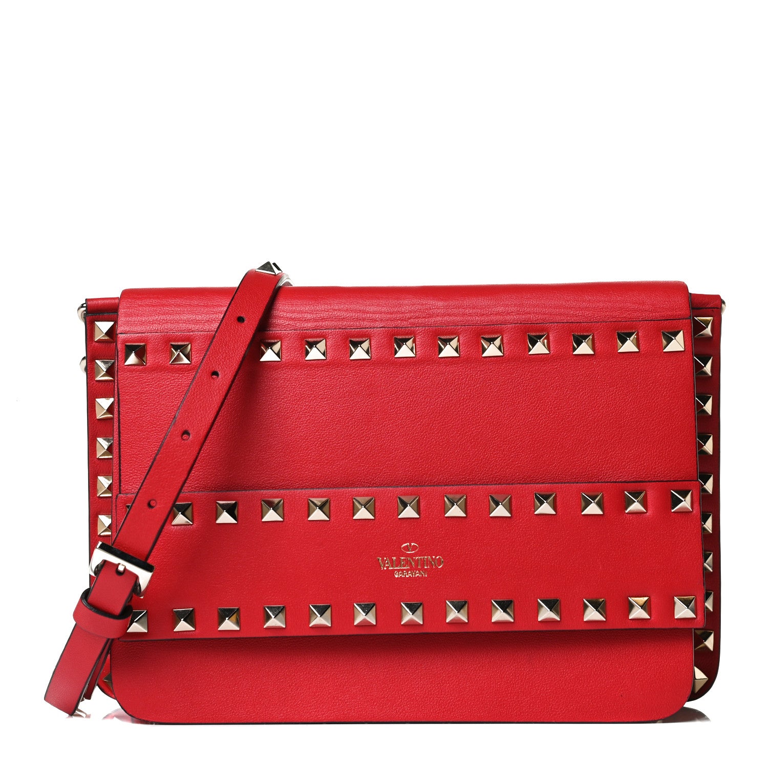 Valentino Garavani Vitello Rockstud Side Slip Crossbody Rouge Pur 1 of 20