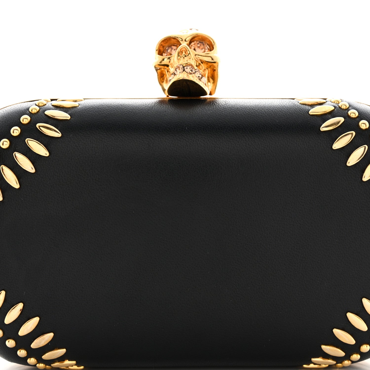 Alexander McQueen Nappa Studded Skull Box Clutch Black 8 of 13
