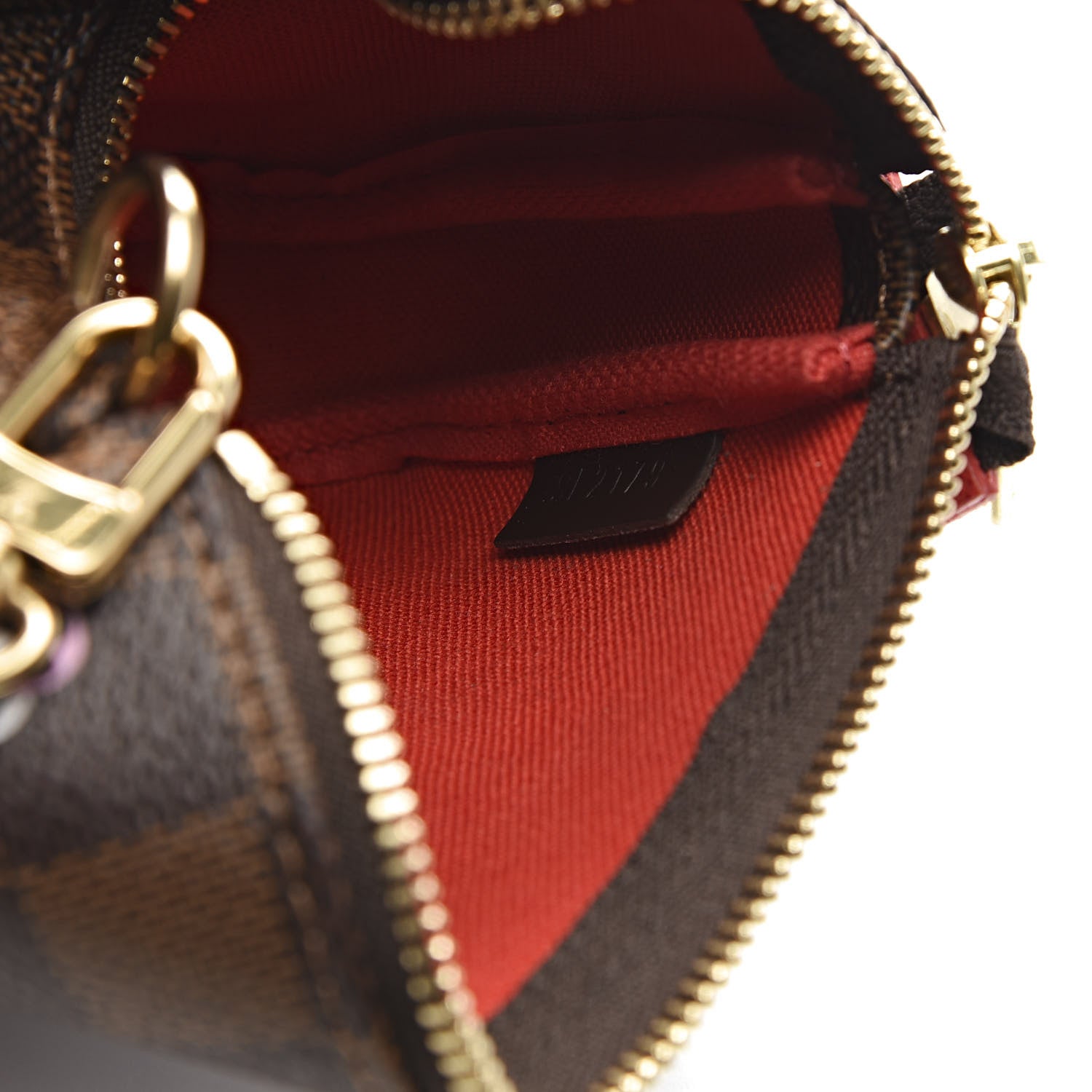 Louis Vuitton Damier Ebene 2019 Christmas Animation Mini Pochette Accessories Red 7 of 8