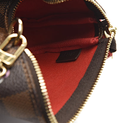 Louis Vuitton Damier Ebene 2019 Christmas Animation Mini Pochette Accessories Red 7 of 8