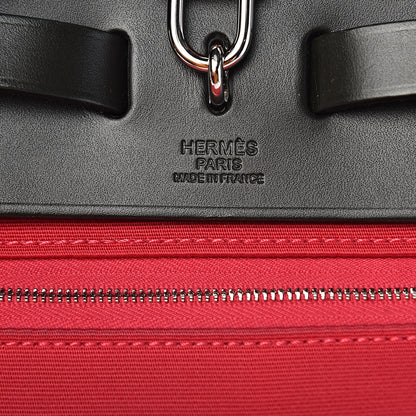 Hermes Vache Hunter Toile Herbag Zip 31 PM Rose Extreme Black 6 of 10