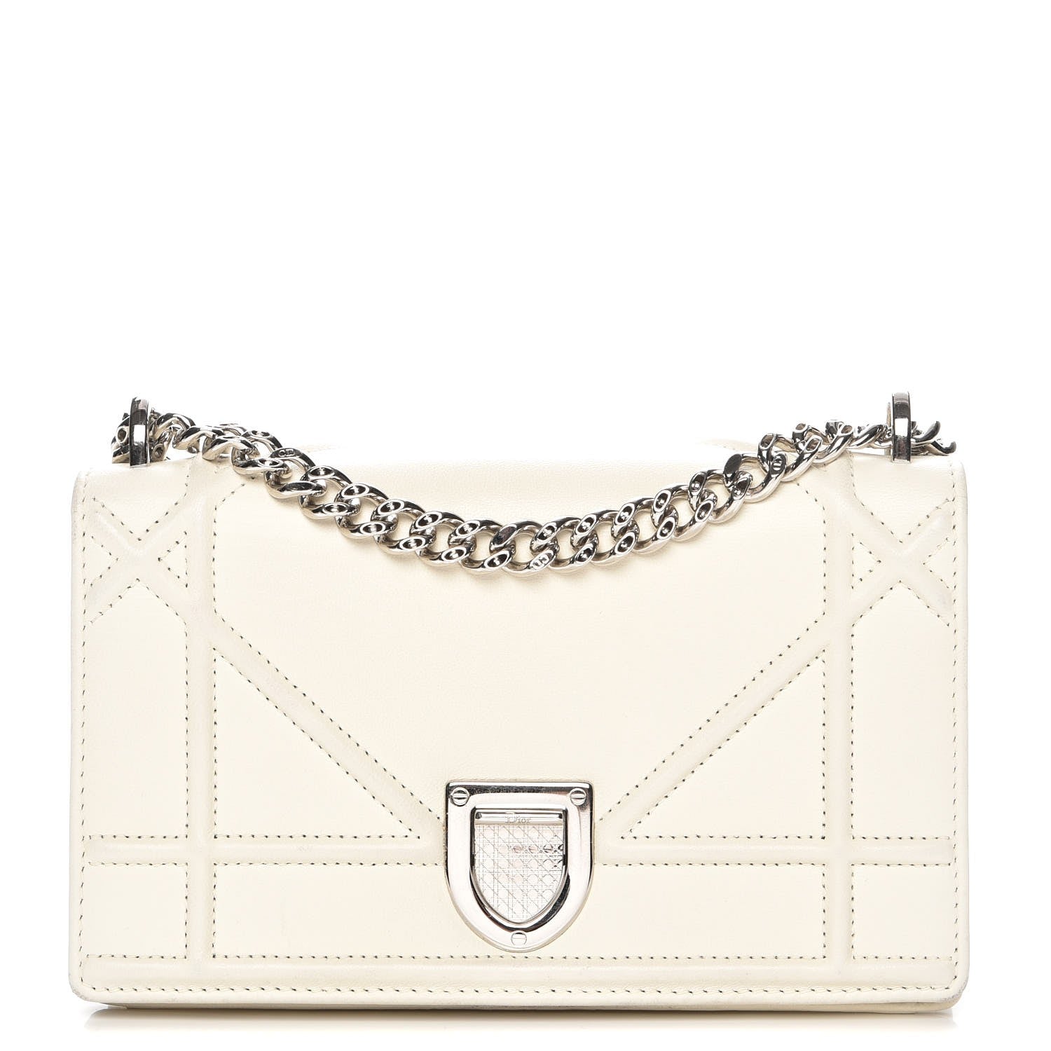 Christian Dior Calfskin Mini Diorama Flap Bag Off White 1 of 10