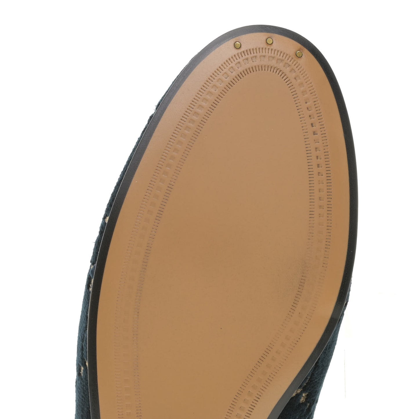 Velvet GG Monogram Horsebit Womens Jordaan Loafers 36 Blue Beige