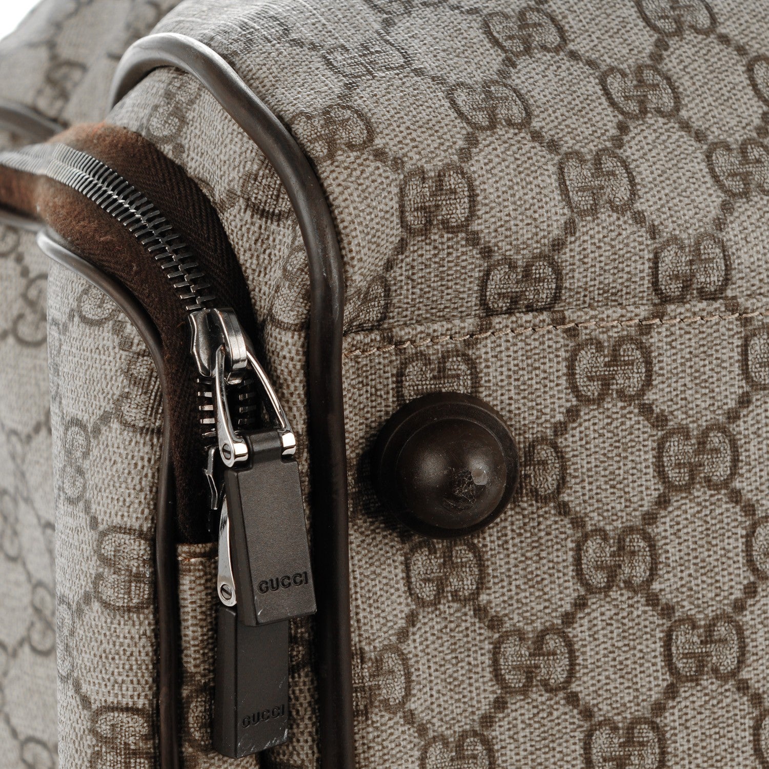 Gucci GG Supreme Monogram Interlocking G Duffle Bag Dark Brown 8 of 10