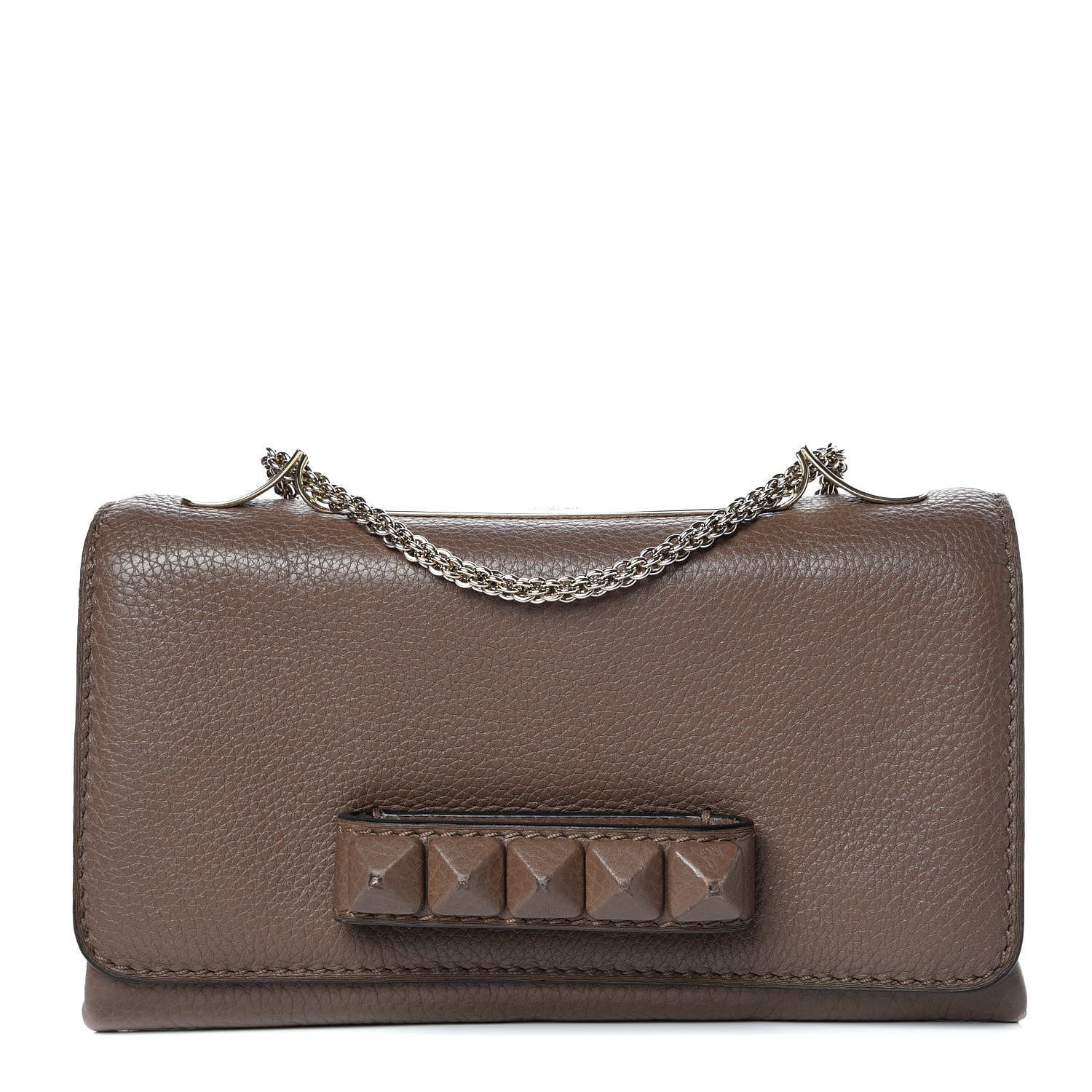 Valentino Garavani Pebbled Calfskin Va Va Voom Shoulder Bag Brown 1 of 9