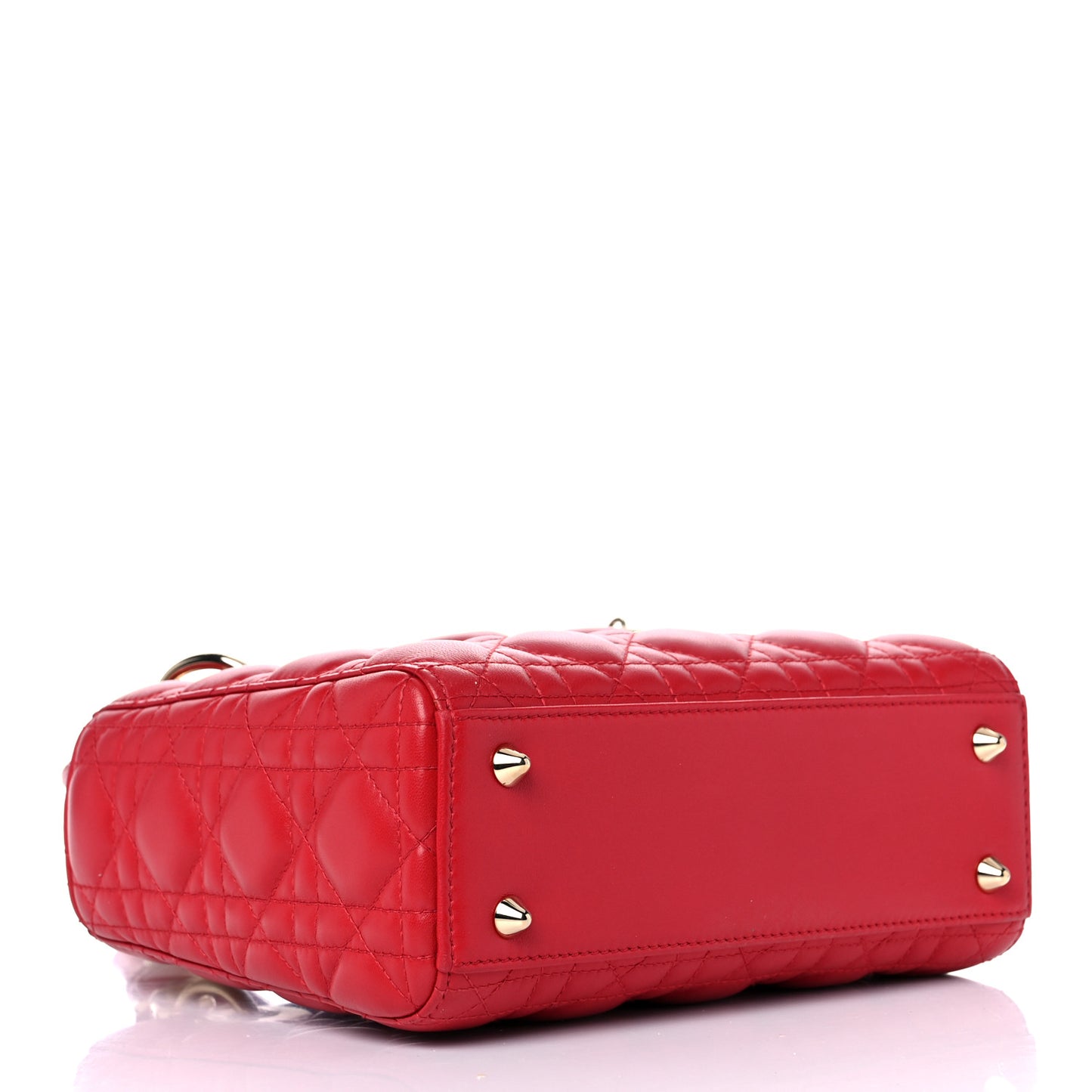 Lambskin Cannage Small Lucky Badges My Lady Dior Red