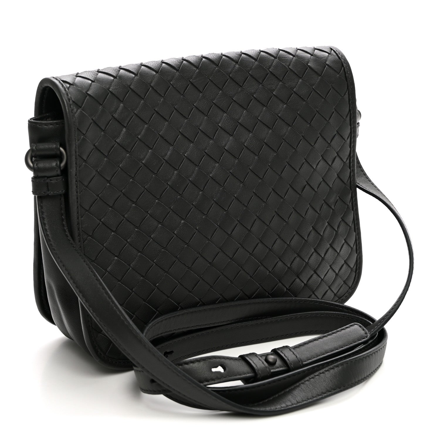 Bottega Veneta Nappa Intrecciato Crossbody Messenger Flap Black 3 of 9