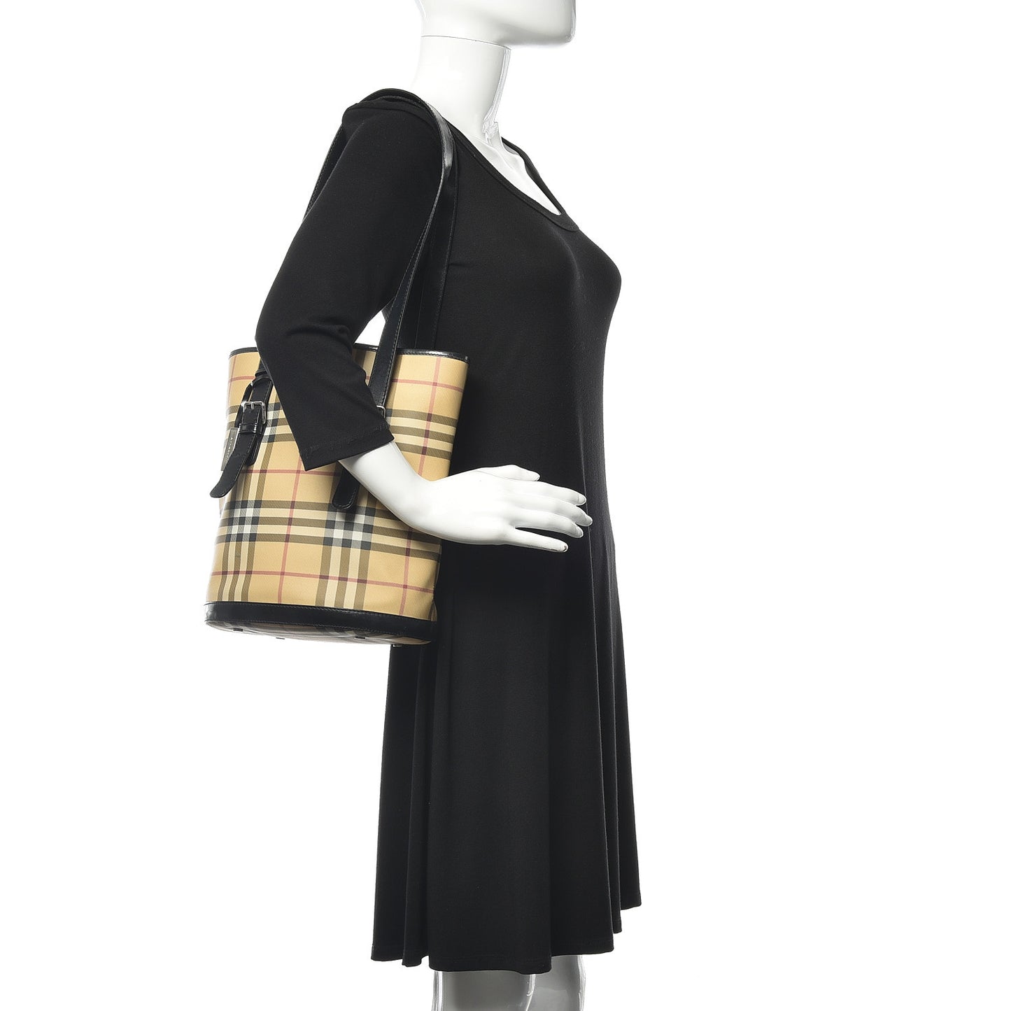 House Check Bucket Bag Black
