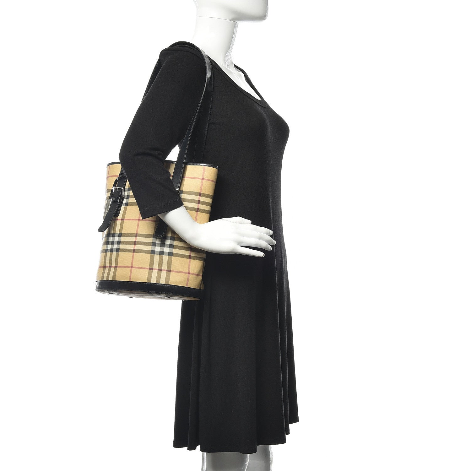 Burberry House Check Bucket Bag Black 2 of 14