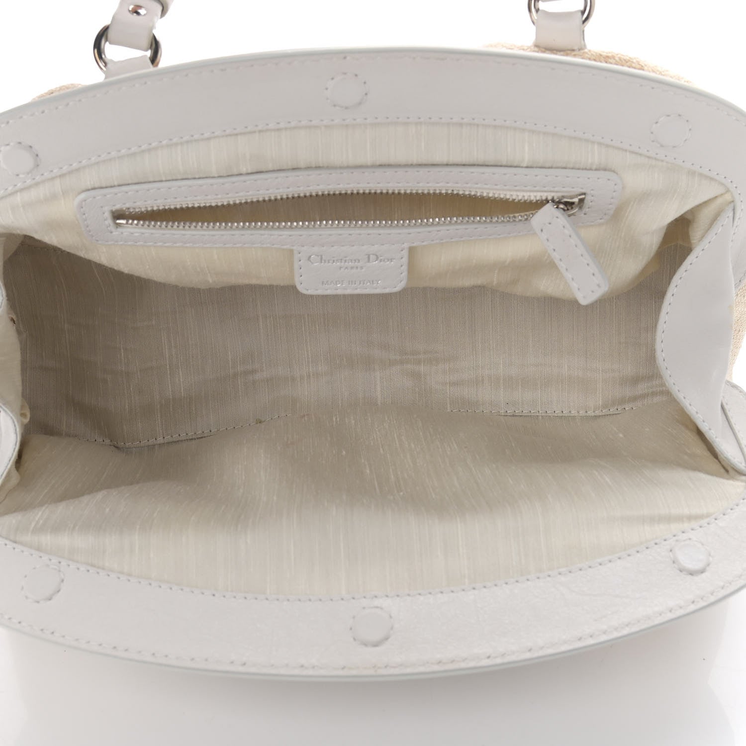 Christian Dior Raffia Frame Satchel Beige 5 of 10