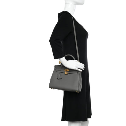 Hermes Togo Kelly Retourne 25 Gris Meyer 2 of 12
