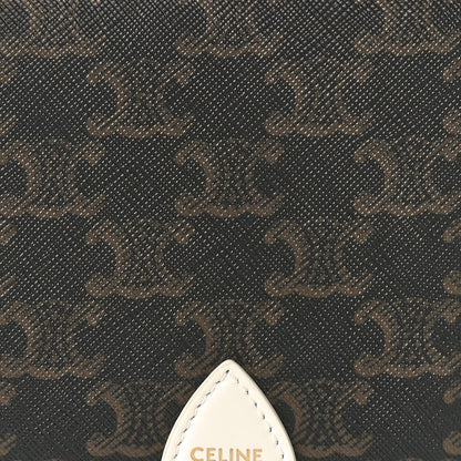Celine Triomphe Canvas Medium Folco Bag White 7 of 10