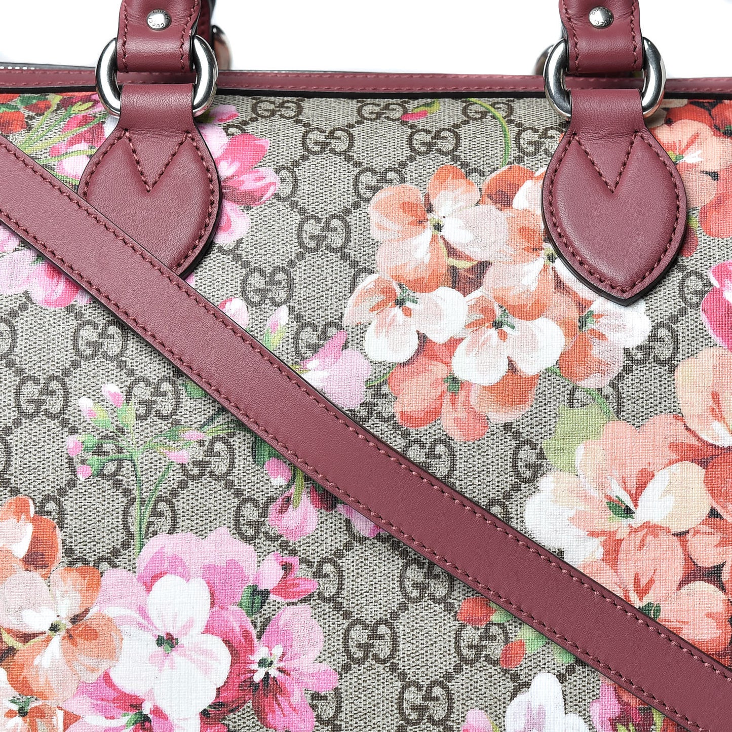 GG Supreme Monogram Blooms Medium Boston Beige Multicolor Dry Rose