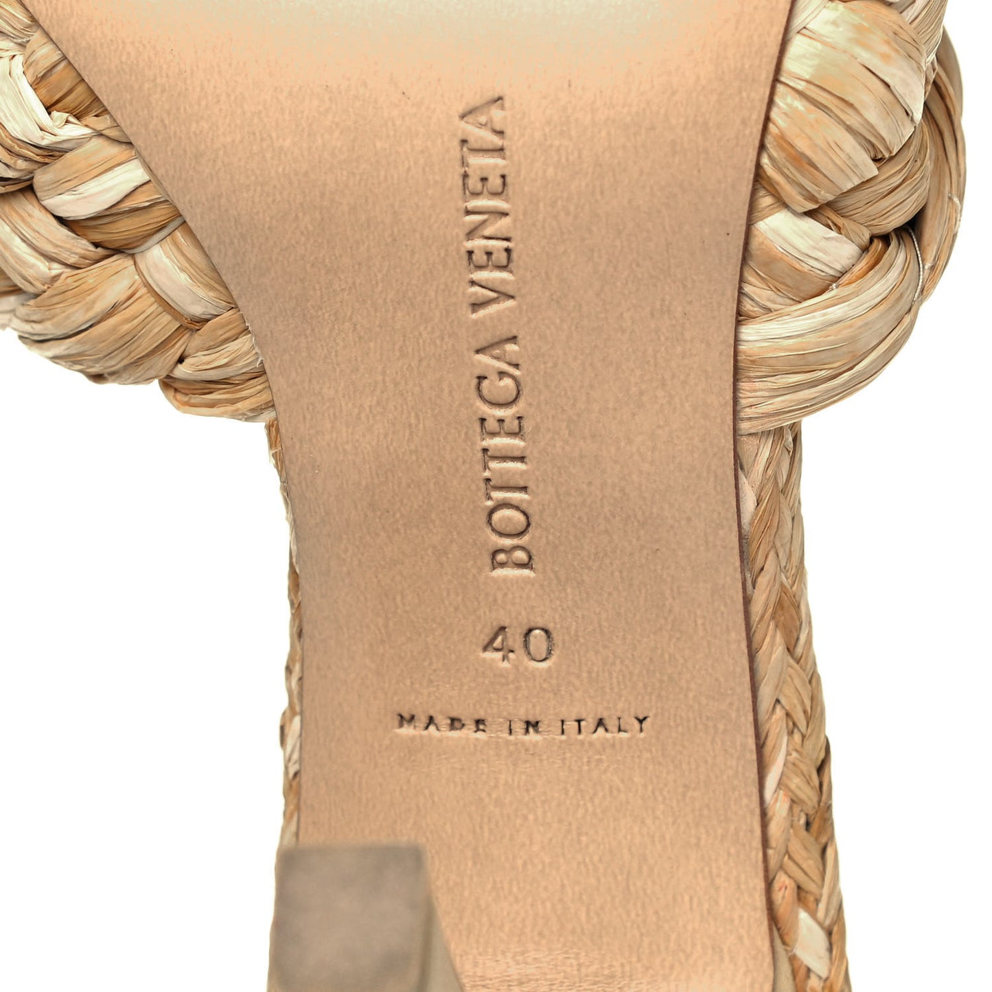 Raffia Twisted Intrecciato Stretch Mule Sandals 40 Macadamia