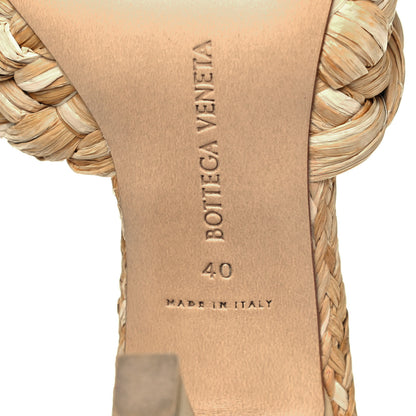 Bottega Veneta Raffia Twisted Intrecciato Stretch Mule Sandals 40 Macadamia 6 of 8