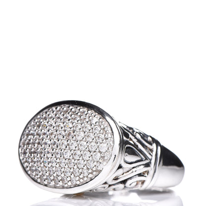 John Hardy Sterling Silver 14K Yellow Gold Cubic Zirconia Angela Oval Ring 57 8 3 of 7