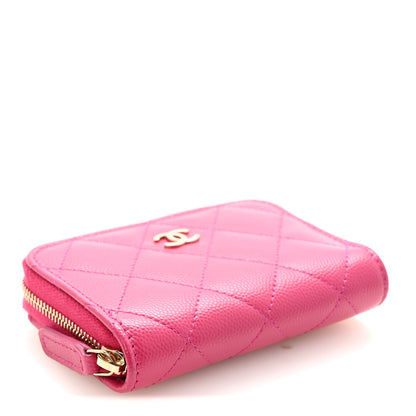 Chanel Caviar Quilted Zip Coin Purse Fuchsia 4 of 7