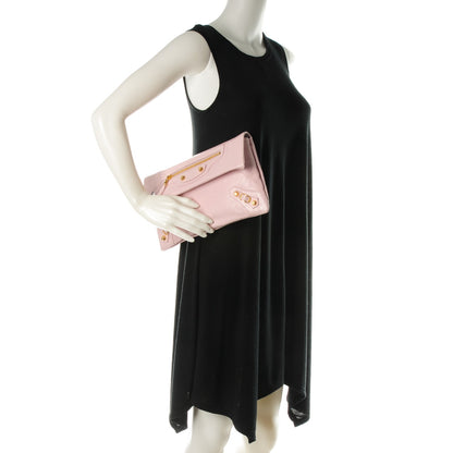 Balenciaga Agneau Giant 12 Gold Hardware Envelope Clutch Rose Poudre 2 of 7