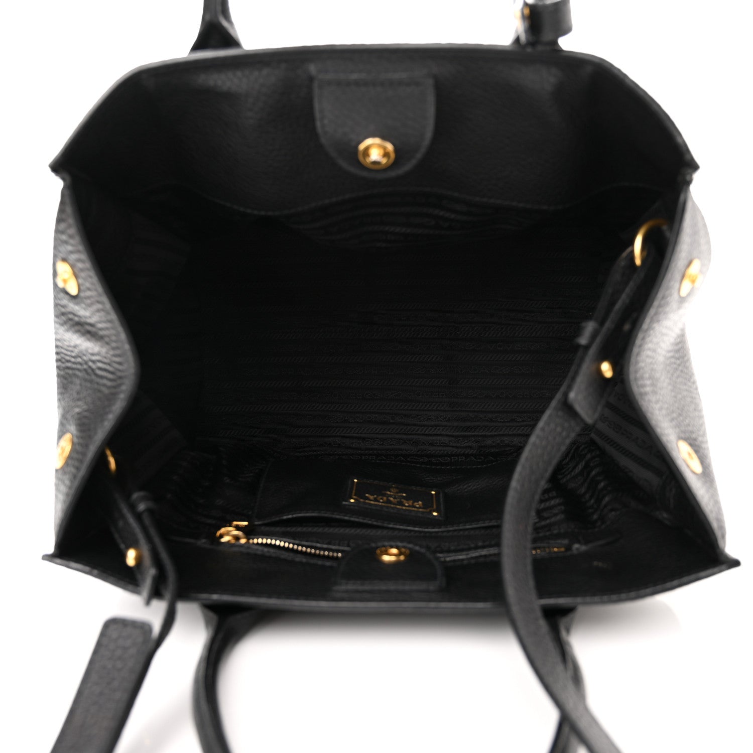 Prada Vitello Daino Shopping Tote Black 5 of 12