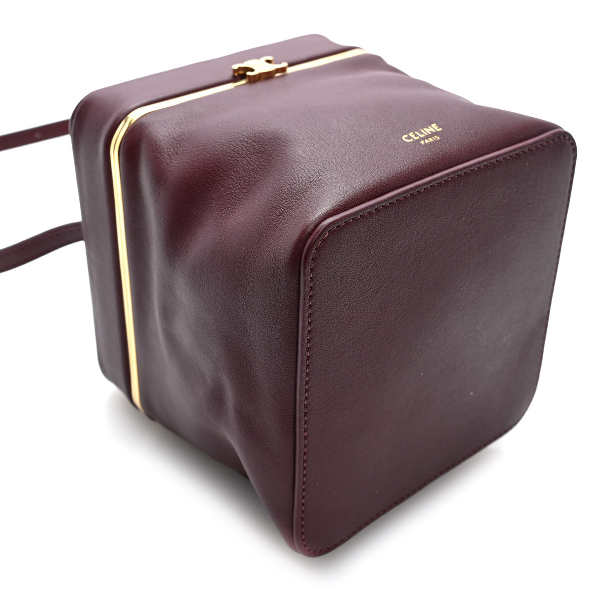 Celine Supple Calfskin Cube Frame Bag Syrah 9 of 10