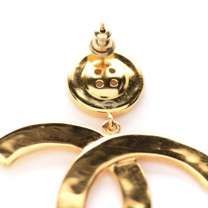Chanel Metal Large Paris Button Earrings Gold 4 of 4