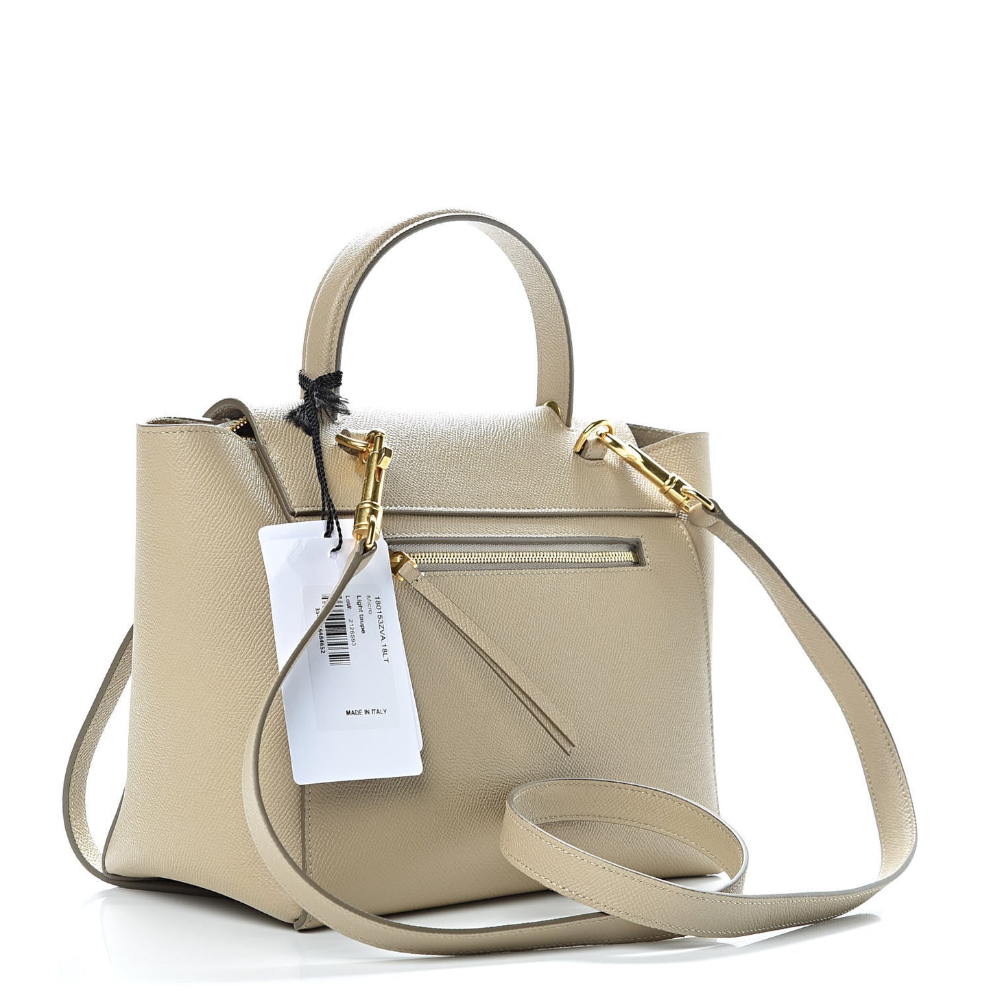 Grained Calfskin Micro Belt Bag Light Taupe