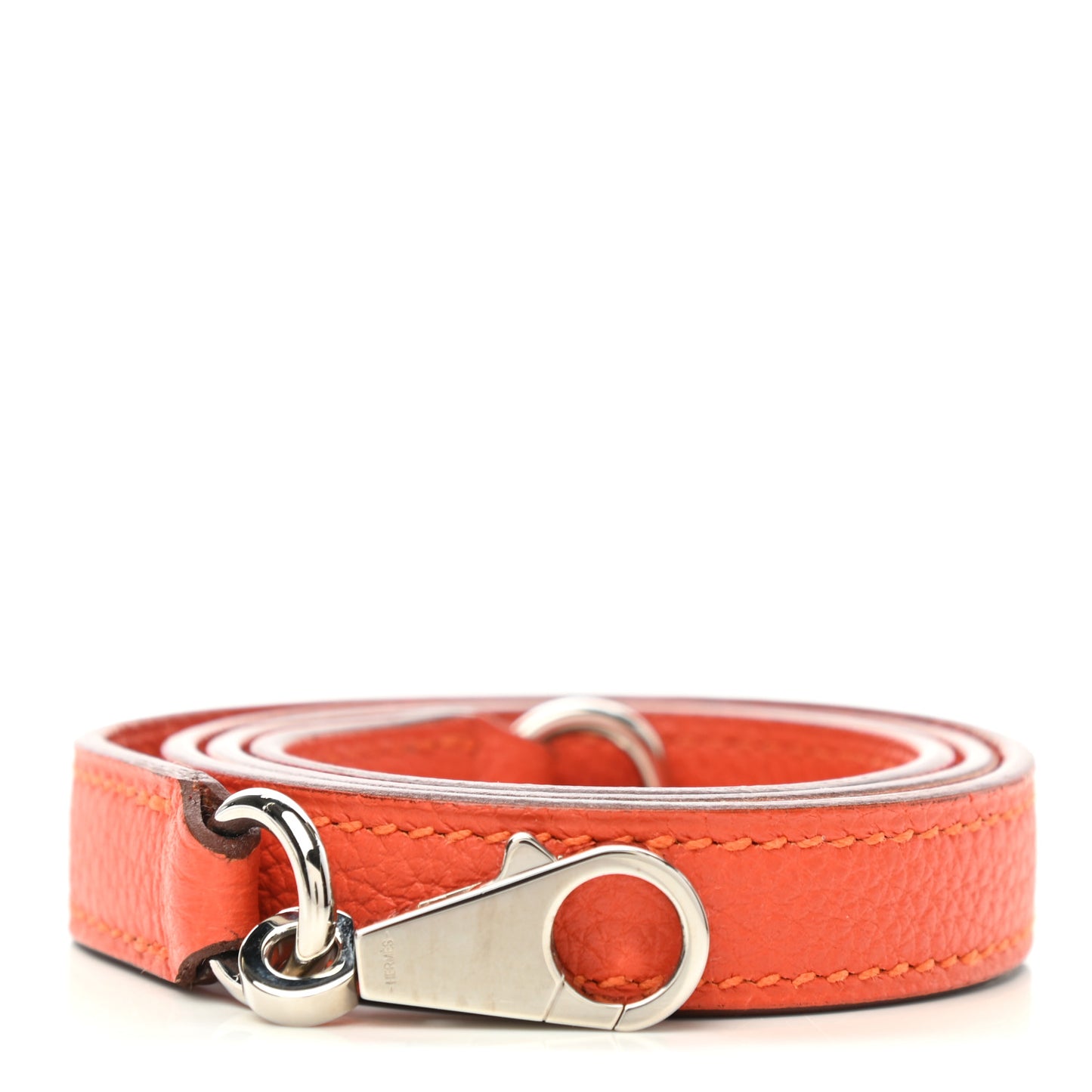 Taurillon Clemence Kelly Shoulder Strap Orange Poppy