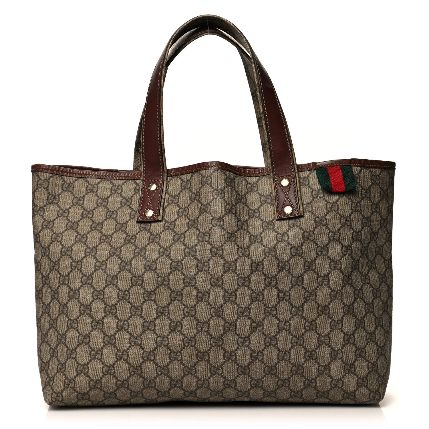 Gucci GG Plus Monogram Medium Signature Web Loop Tote Brown 1 of 12